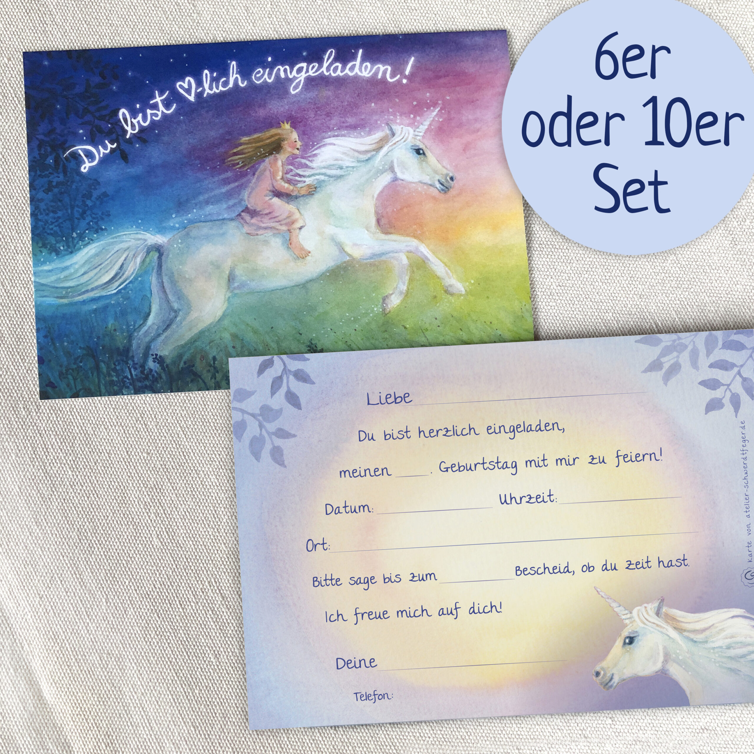 Einladungskarten Einhorn – Bild 3
