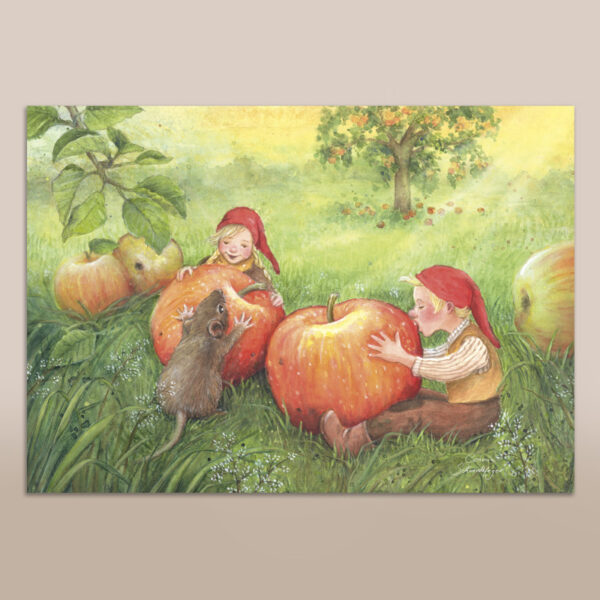 Poster Wichtel auf der Apfelwiese A4