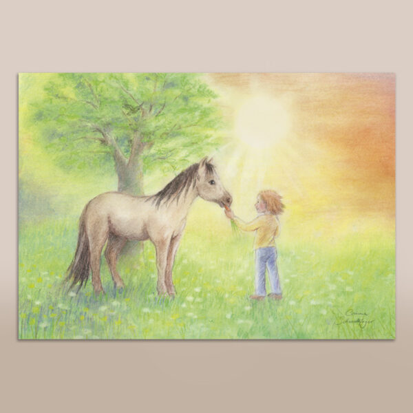 Poster Morgens auf der Weide A4