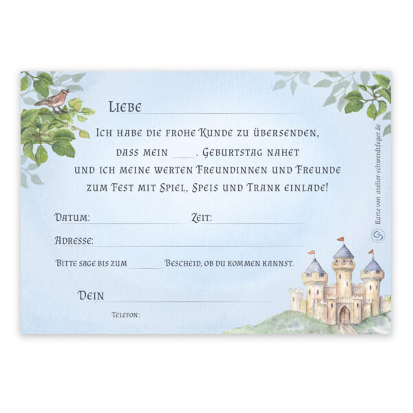 Einladungskarten Ritter – Bild 2